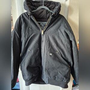 Rugged Wear Men's Black Hooded Jacket Size 2XL